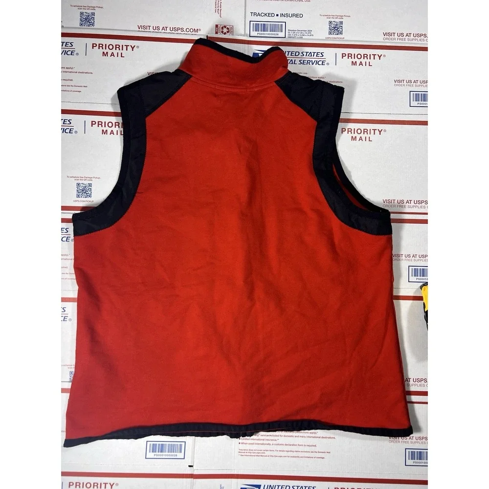 Lauren Ralph Lauren Active‎ Vest Women's XLarge Red Full Zip Sleeveless Pockets